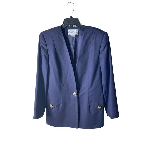 Oleg Cassini Vintage Skirt Suit Set Womens 14 Two-Piece Business Blazer Pencil - Picture 2 of 11